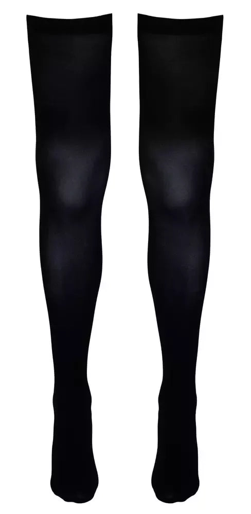 Cottelli Collection kojinės aukščiau kelių su tinklelio siūle S/M juodos