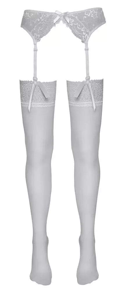 Cottelli Collection kojinės baltais gėlėtais nėriniais, Oeko-Tex, 5 dydis
