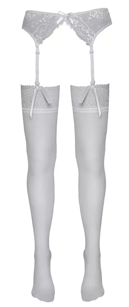Cottelli Collection kojinės baltais gėlėtais nėriniais, Oeko-Tex, 5 dydis