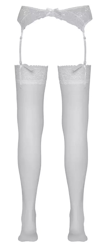 Cottelli Collection kojinės baltais gėlėtais nėriniais, Oeko-Tex, 5 dydis