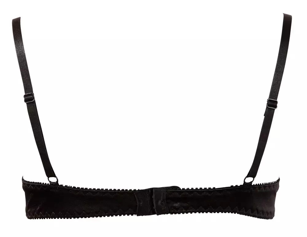 „Cottelli Collection“ liemenėlė „Shelf Bra“, juoda, 85B, su siuvinėtomis detalėmis