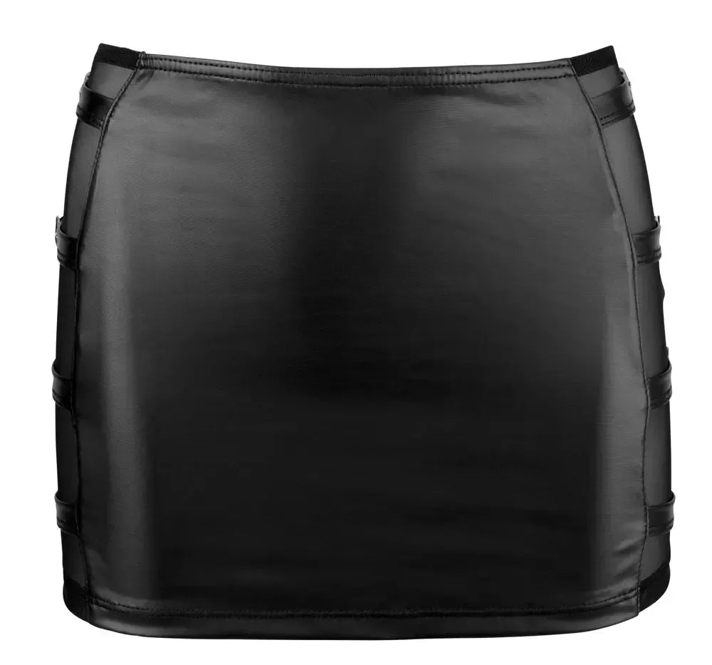 Cottelli Collection mini sijonas su sagtimis, XL, juodas su tinkliniais intarpais
