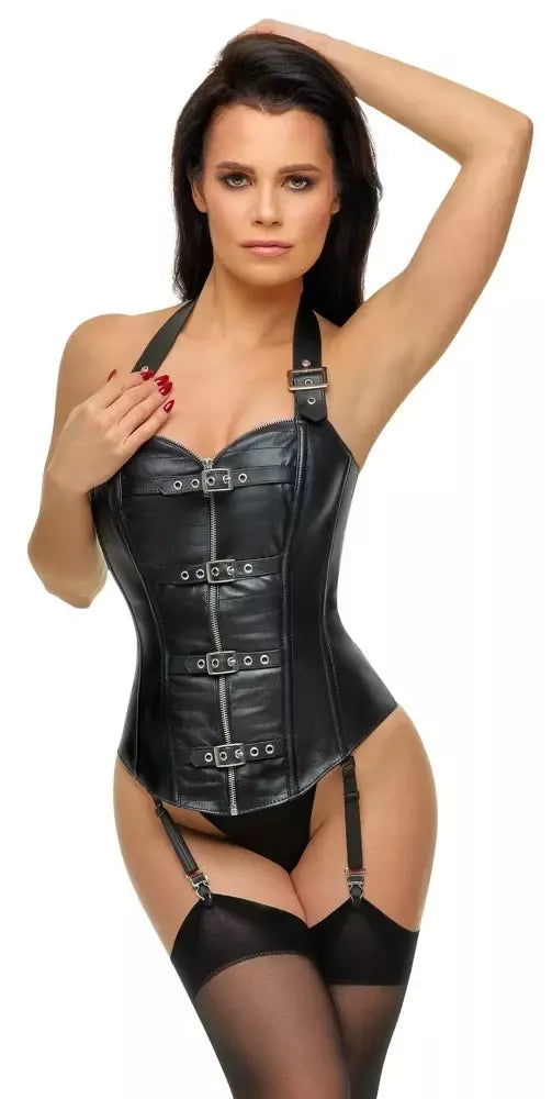 Cottelli Collection odinis korsetas Black 2XL, reguliuojamos petnešėlės