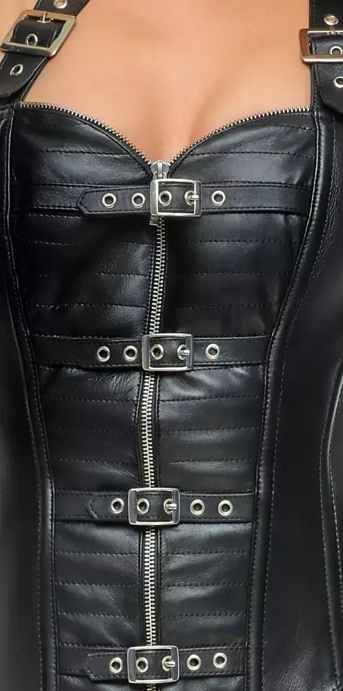 Cottelli Collection odinis korsetas Black 2XL, reguliuojamos petnešėlės