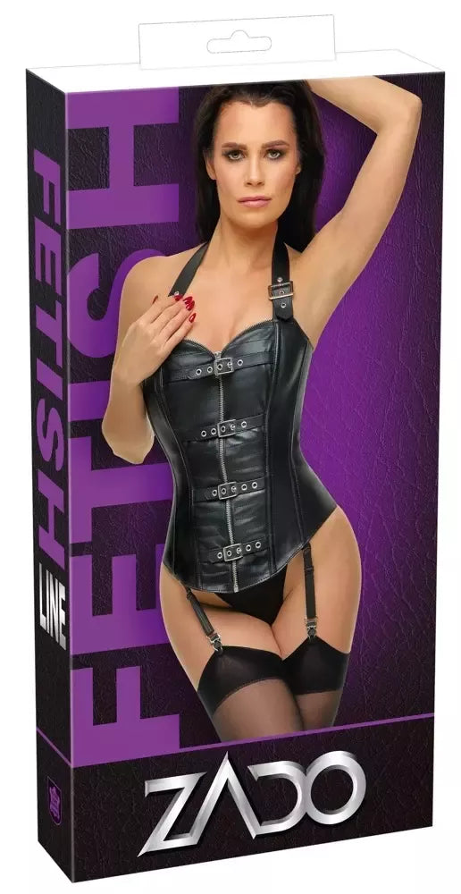 Cottelli Collection odinis korsetas Black 2XL, reguliuojamos petnešėlės