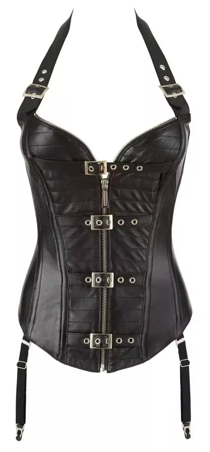 Cottelli Collection odinis korsetas Black 2XL, reguliuojamos petnešėlės