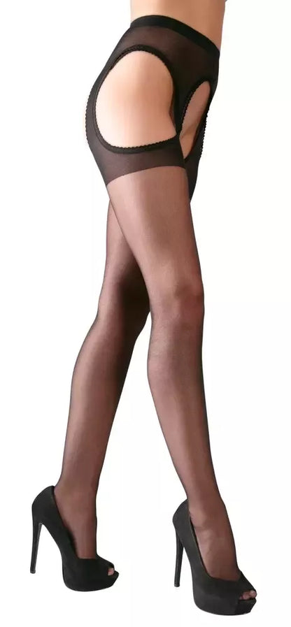Cottelli Collection pėdkelnės su kelnaičių juosta, juodos L/XL, nėrinių apdaila