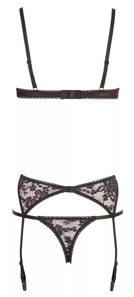 Cottelli Collection Shelf Bra komplektas 80C/M juonių nėrinių, 3 dalių ansamblis