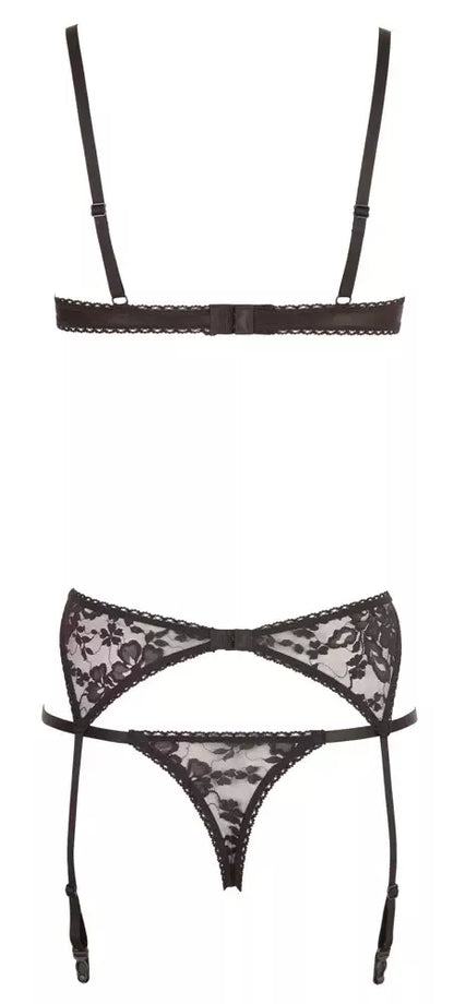 Cottelli Collection Shelf Bra komplektas 80C/M juonių nėrinių, 3 dalių ansamblis