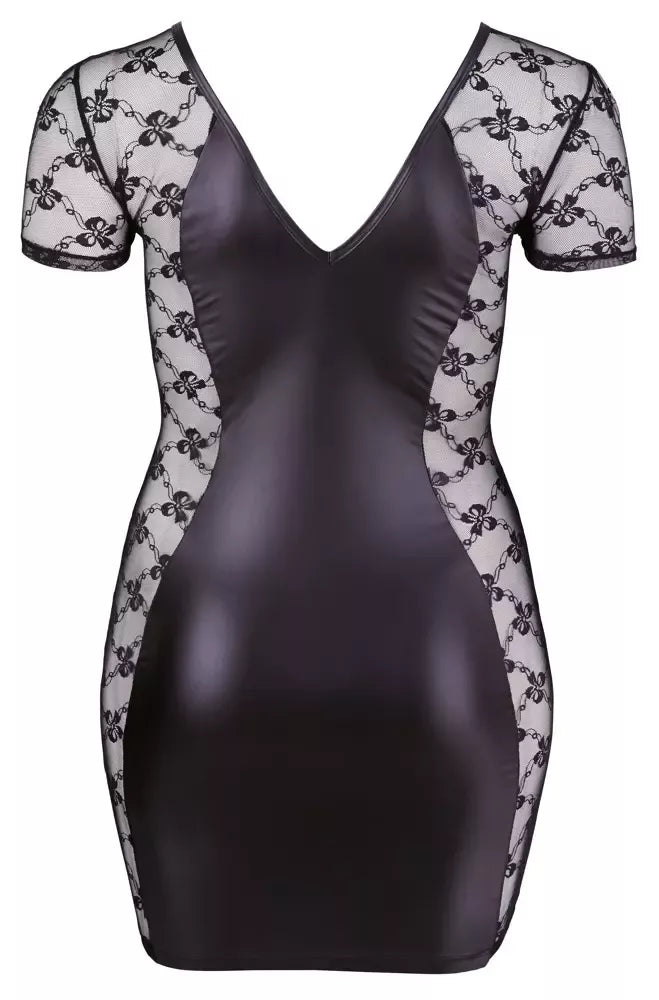 Cottelli Collection suknelė 2XL 2-Way Zip Lace & Mesh Black