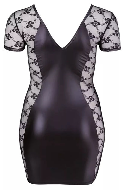 Cottelli Collection suknelė 2XL 2-Way Zip Lace & Mesh Black