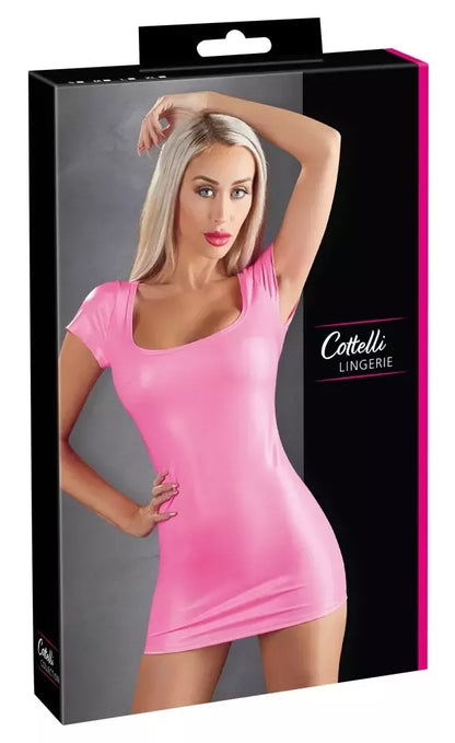 Cottelli Collection suknelė, ryškiai rožinė, XL – blizgi aptempta proginė suknelė