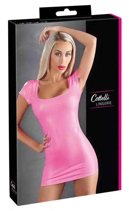 Cottelli Collection suknelė, ryškiai rožinė, XL – blizgi aptempta proginė suknelė