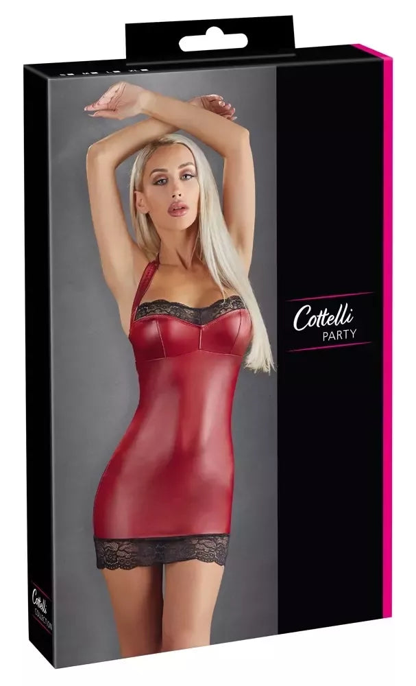 „Cottelli Collection“ suknelė su „halter“ tipo iškirpte, M dydis, juoda, su nėriniais