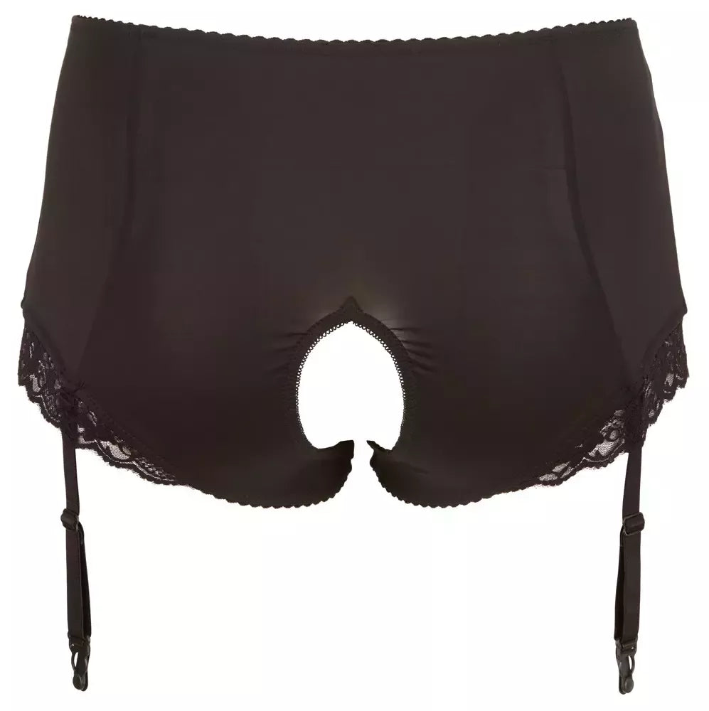 Cottelli Collection Suspender Briefs XL su nėrinių detalėmis, juodos