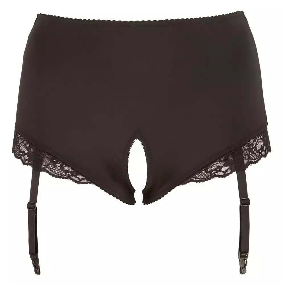 Cottelli Collection Suspender Briefs XL su nėrinių detalėmis, juodos