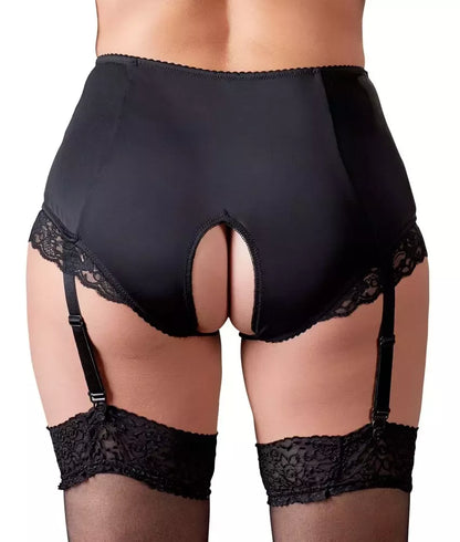 Cottelli Collection Suspender Briefs XL su nėrinių detalėmis, juodos