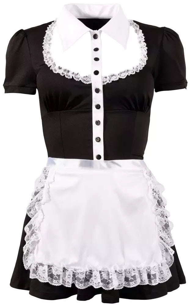 Cottelli Collection tarnaitės stiliaus suknelė XL su prijuoste, juoda ir balta