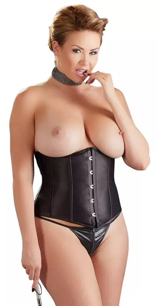 Cottelli Collection Underbust Corset XL, juodas, medvilninis pamušalas