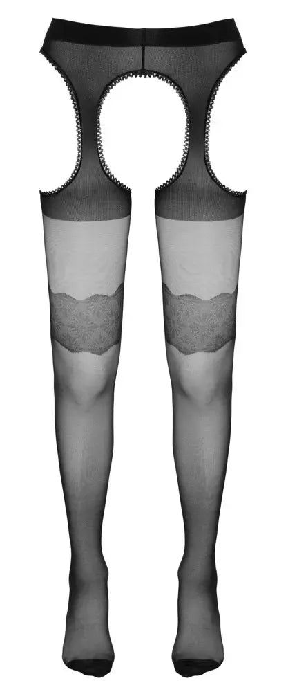 Cottelli Collection XL pėdkelnės su keliaraiščiais, 20 denų, juodos