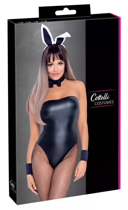 Cottelli Costumes Bunny Body L – pilnas 5 dalių kostiumų rinkinys, juodas