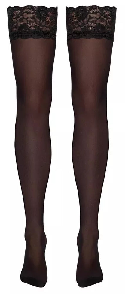 Cottelli LEGWARE juodos kojinės su nėriniuotu viršumi XL 20 denų Oeko-Tex