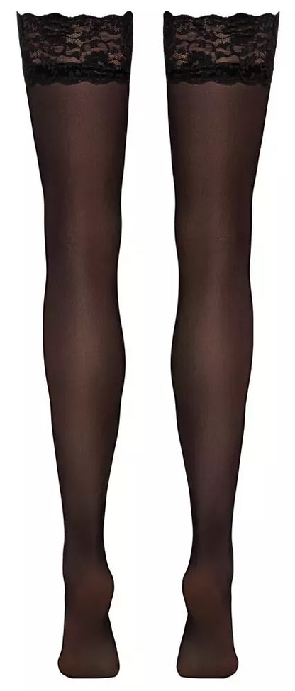 Cottelli LEGWARE juodos kojinės su nėriniuotu viršumi XL 20 denų Oeko-Tex