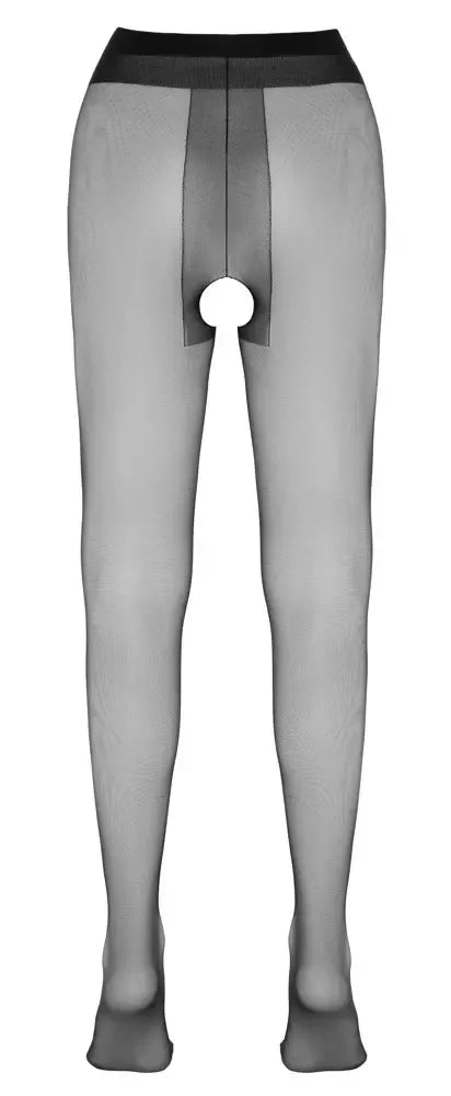 Cottelli LEGWEAR 20 denų permatomos juodos pėdkelnės atviru tarpukoju, 4 dydis