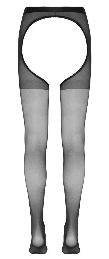 Cottelli LEGWEAR aksominės pėdkelnės su atviru klynu, S/M, juodos