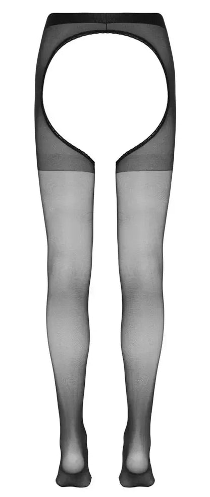 Cottelli LEGWEAR aksominės pėdkelnės su atviru klynu, S/M, juodos