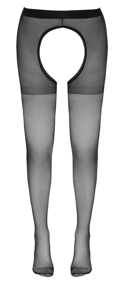 Cottelli LEGWEAR aksominės pėdkelnės su atviru klynu, S/M, juodos
