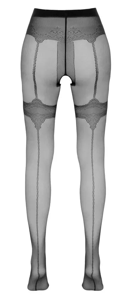 Cottelli LEGWEAR atviro tarpkojo pėdkelnės su dirželiais, juodos spalvos, 4 dydis