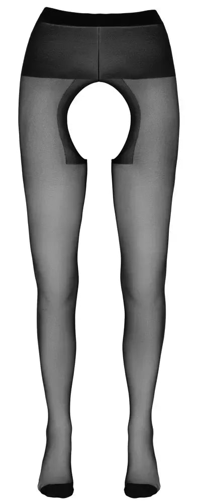 Cottelli Legwear atviro tarpukojo pėdkelnės, juodos, 1 dydis, lankstus prigludimas