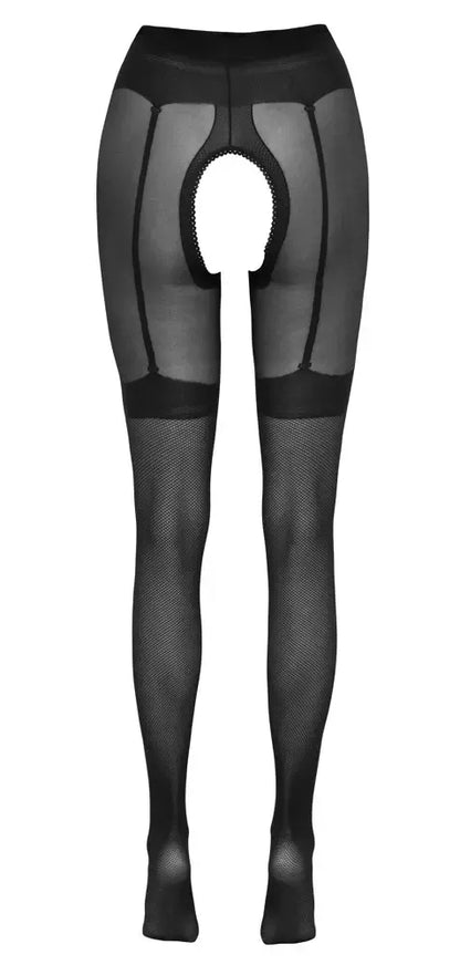 „Cottelli Legwear“ tinklinės pėdkelnės be klyno su integruotu diržu, 30 denų