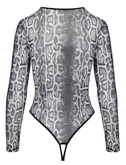 Cottelli Lingerie Body Snake L permatomas powernet gyvatės odos raštas