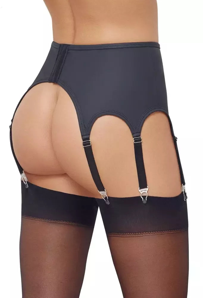 Cottelli Lingerie keliaraiščio diržas, matinis juodas, 8 dirželiai, dydis M