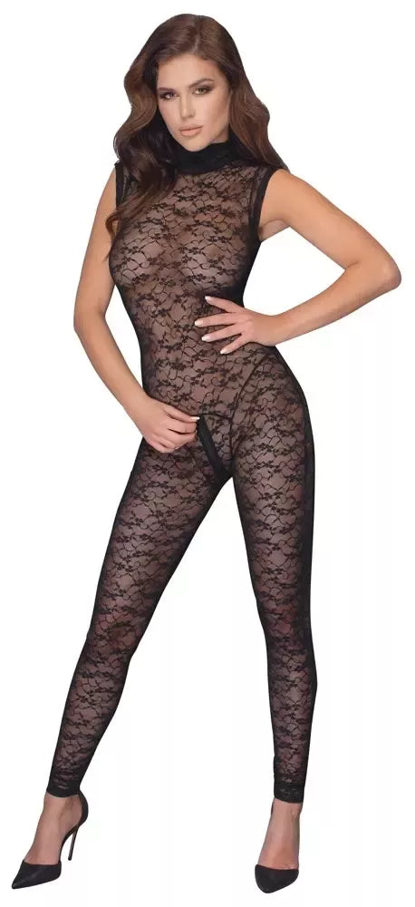 Cottelli Lingerie nėriniuotas kombinezonas L – minkštas, pusiau permatomas, berankovis dizainas