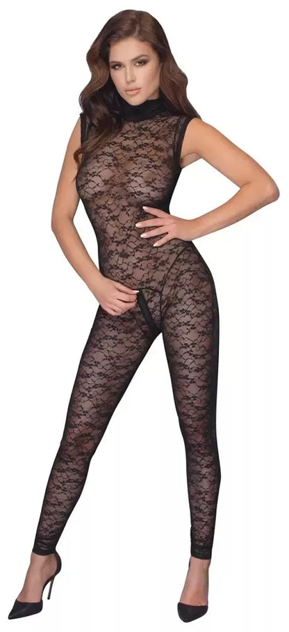 Cottelli Lingerie nėriniuotas kombinezonas L – minkštas, pusiau permatomas, berankovis dizainas