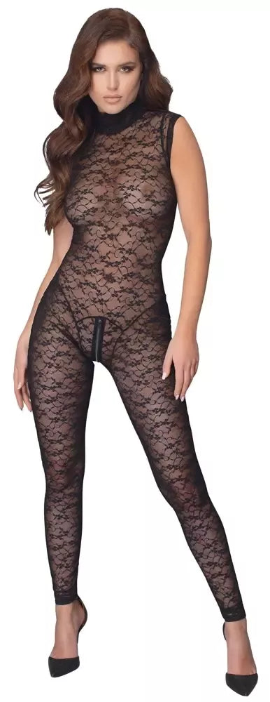 Cottelli Lingerie nėriniuotas kombinezonas L – minkštas, pusiau permatomas, berankovis dizainas