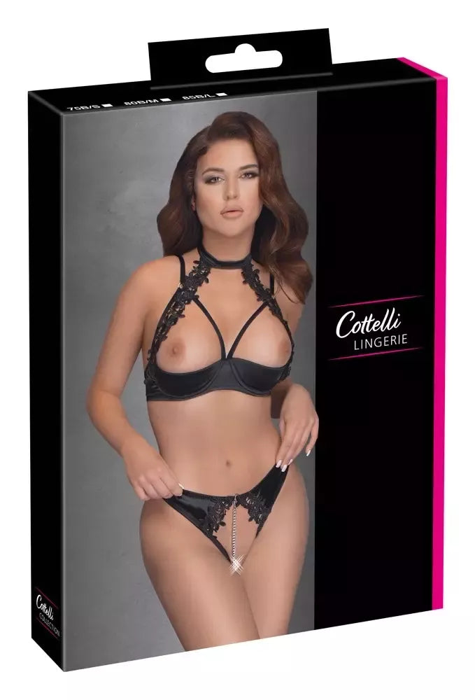 Cottelli Lingerie shelf liemenėlės ir kelnaičių komplektas 85B/L su gėlių raštais