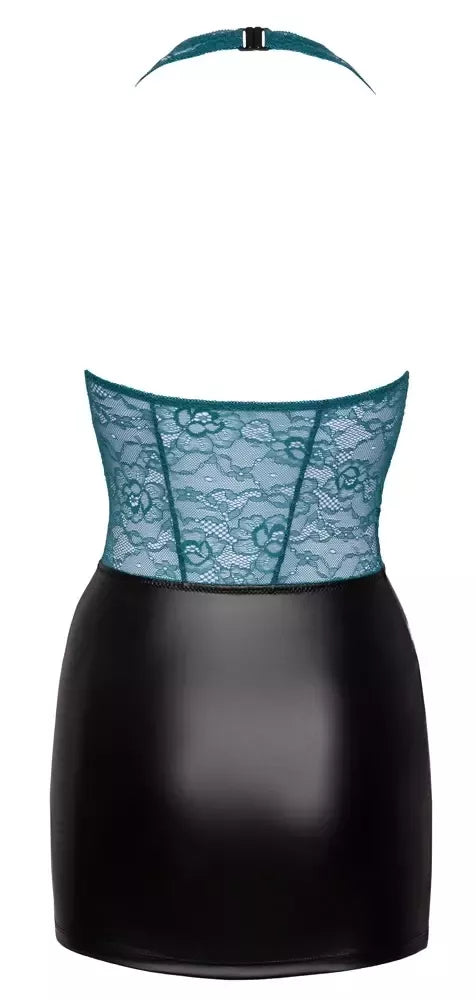 Cottelli Lingerie suknelė, modelis XL, juoda/melsvai žalia, nėriniuota, halter stiliaus
