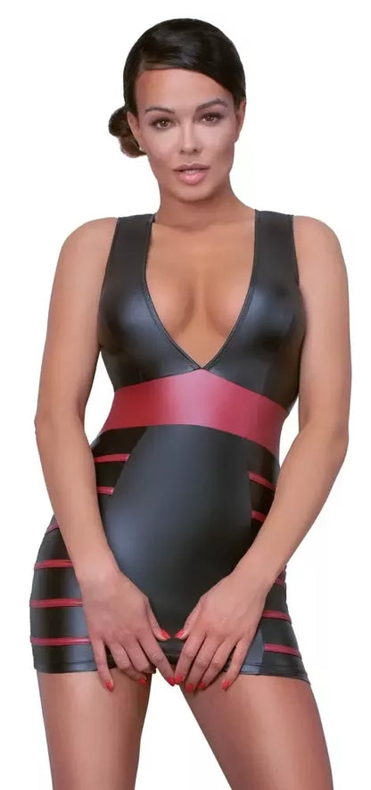 Cottelli PARTY Dress juoda/raudona S – matinė išvaizda, figūrą dailinantis dizainas