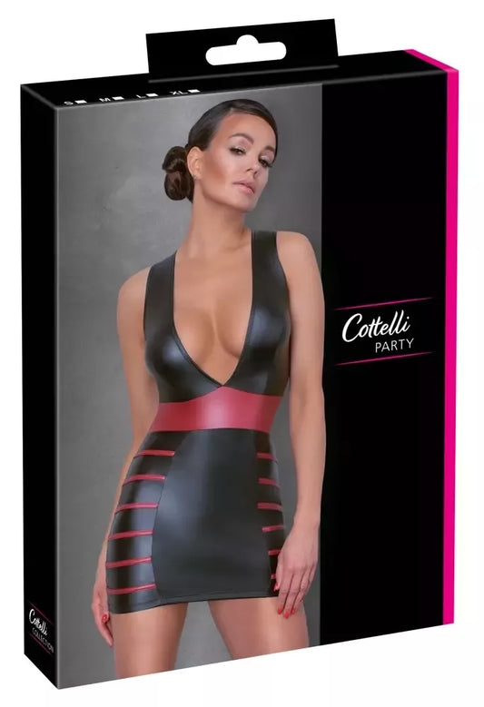 Cottelli PARTY Dress juoda/raudona S – matinė išvaizda, figūrą dailinantis dizainas