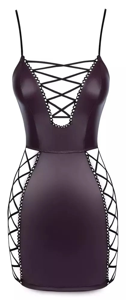 Cottelli Party Mini Dress XL violetinė matinė su reguliuojamais raišteliais