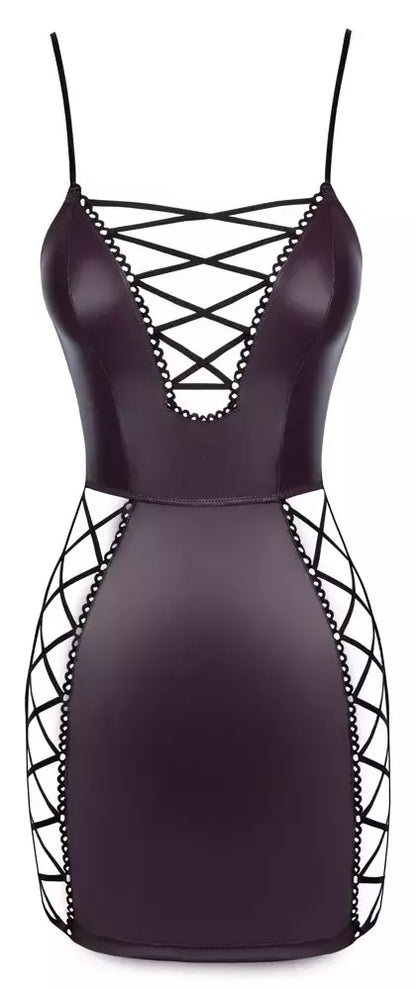 Cottelli Party Mini Dress XL violetinė matinė su reguliuojamais raišteliais