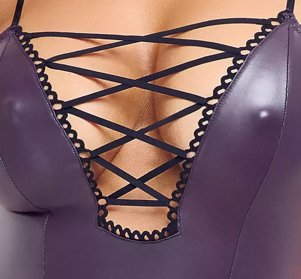 Cottelli Party Mini Dress XL violetinė matinė su reguliuojamais raišteliais