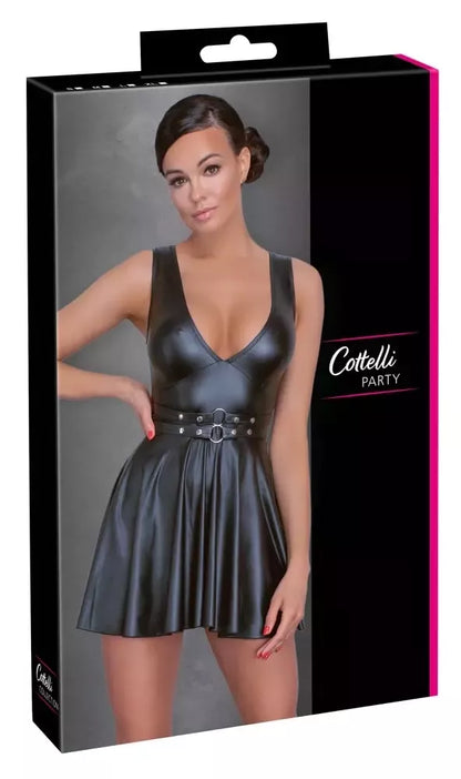Cottelli PARTY platėjanti suknelė, matinė juoda, su reguliuojamu diržu, M dydis