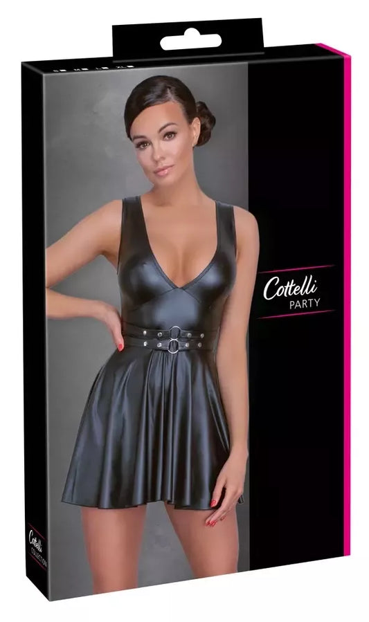 Cottelli PARTY platėjanti suknelė, matinė juoda, su reguliuojamu diržu, M dydis
