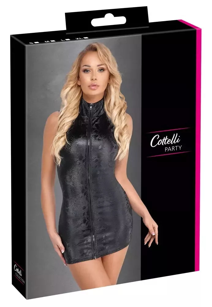 Cottelli PARTY Snake Skin Effect Zip Dress S matinė juoda