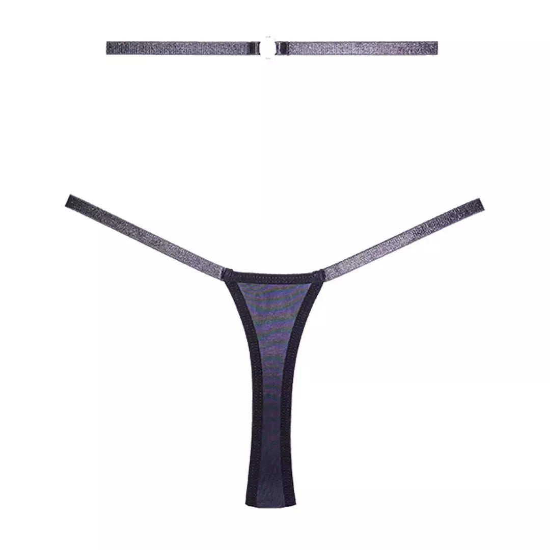Fantasy Lingerie Cherished Lace & Mesh reguliuojamo dydžio (OS) kelnaitės, juodos